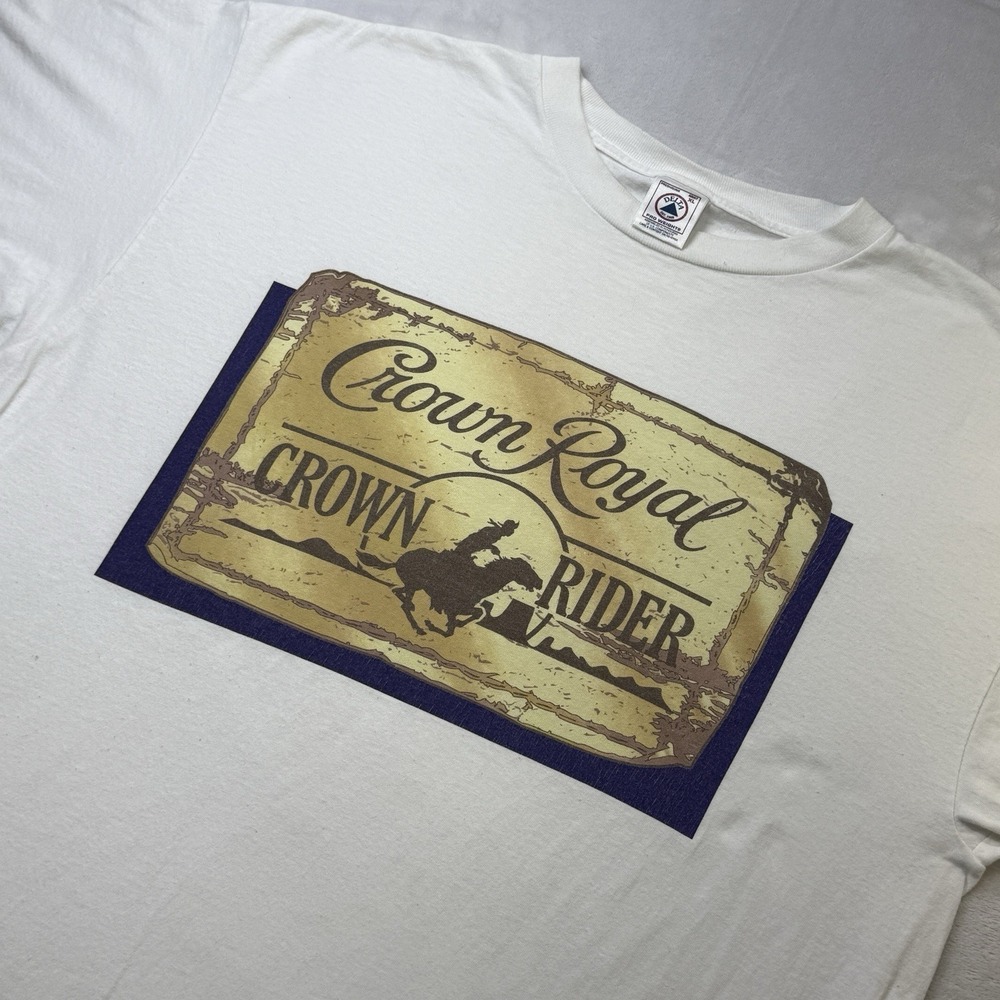 Crown Royal Crown Rider‎ Graphic T Shirt XL Western Whiskey Cowboy Tee